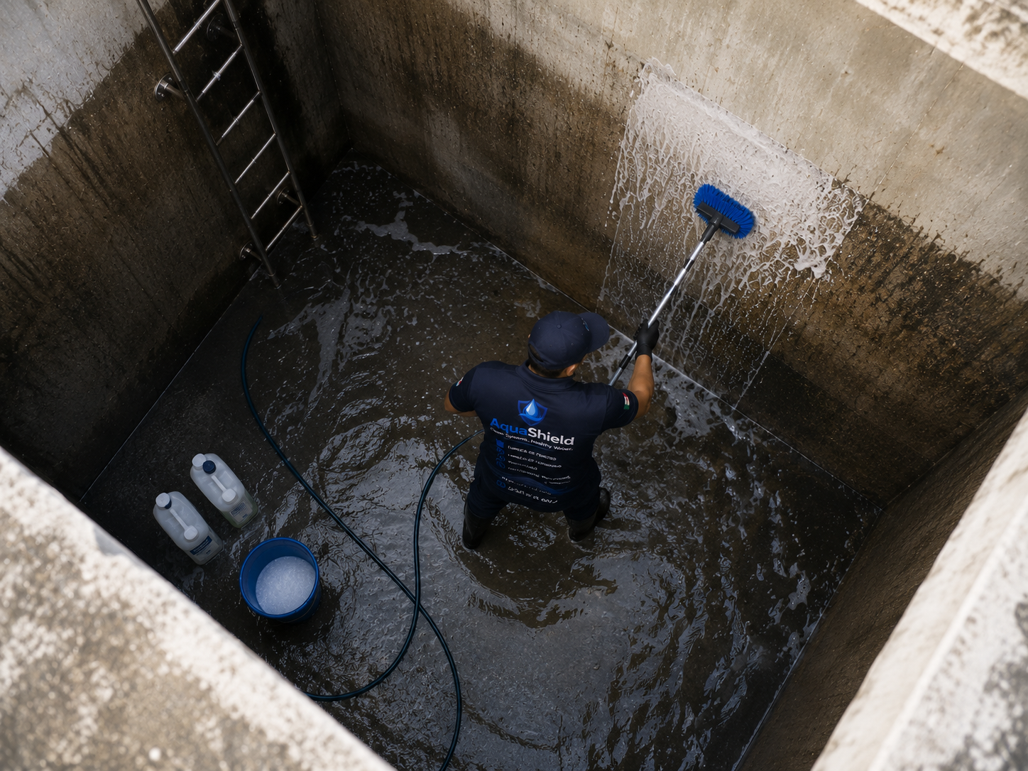 Cisterna being cleaned